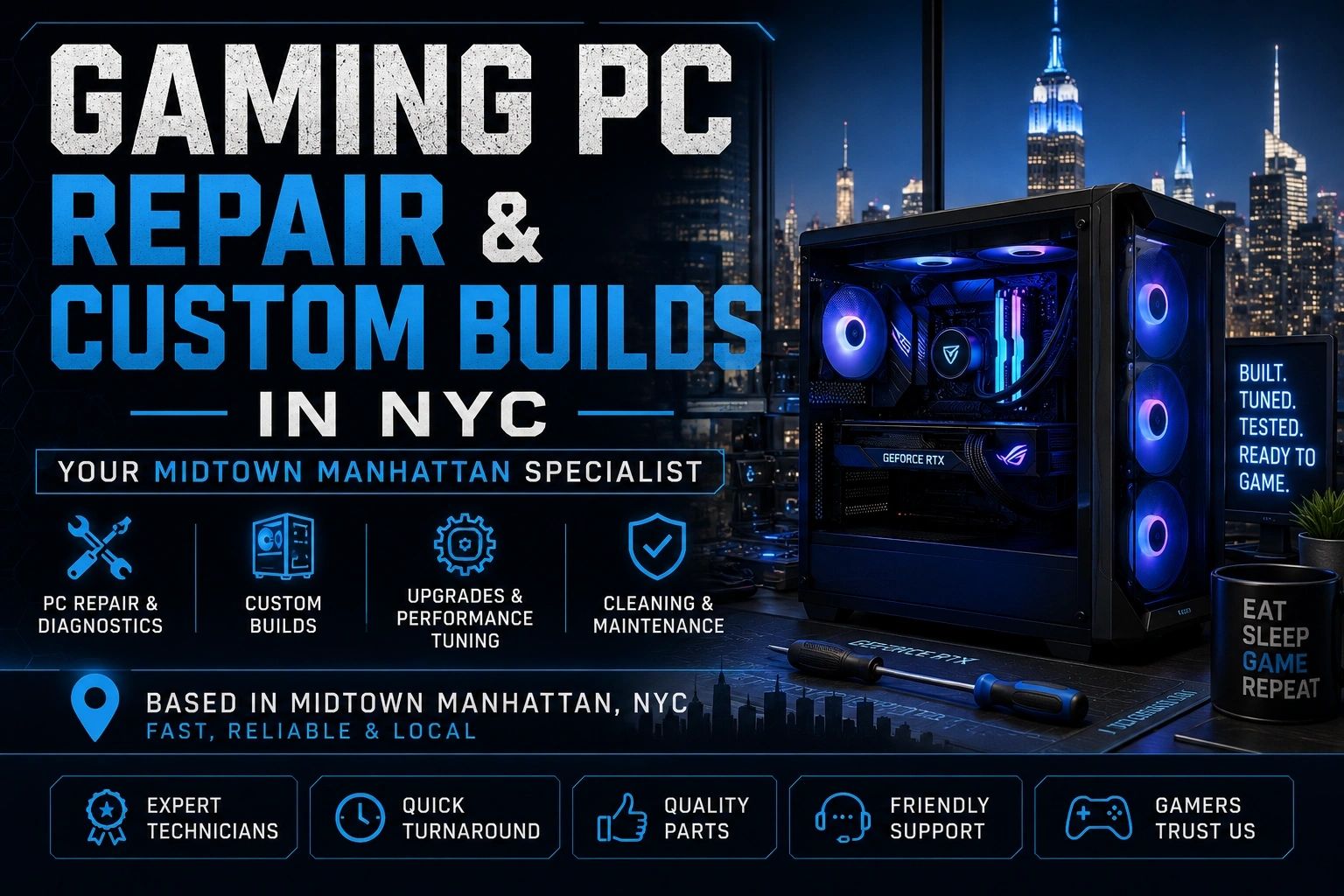 Gaming PC Repair & Custom Builds in NYC — Your Midtown Manhattan featured image
